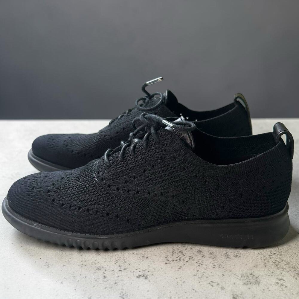 Cole Haan Grand OS Knit Oxford Sneakers Mens 7.5M Black Lace Up Shoes - Picture 3 of 11